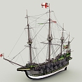 Galleon Cargo Ship Sailing Ship Warship Wooden Ship Warship Ancient Ship 3d model