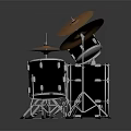 Professional Drum Set With Snare Bass Tom Drums And Brass Cymbal Stands