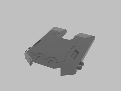 Gray 3D Rendered Mechanical Component With Structural Design And Mounting Features 3d model