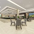 Modern Sales Office Interior With Spacious Lobby Reception Desk And Marble Flooring
