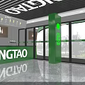 Tsing Brand Modern Mall Store With Beverage Display Shelves And Seating Area