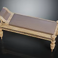 Classic Wooden Bench With Carved Details Upholstered Seat Ornate Legs And Elegant Design