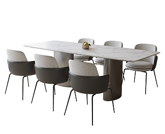 Modern Dining Table and Chair Dining Chair Single Chair 3d model