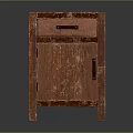 Vintage Wooden Entryway Side Cabinet with Drawer and Single Door Distressed Finish