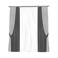 Modern Striped Curtains in Gray and White with Elegant Tiebacks and Soft Drapes