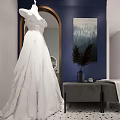 Modern Interior Design With Reception Counter Geometric Arches Round Mirrors And Stools