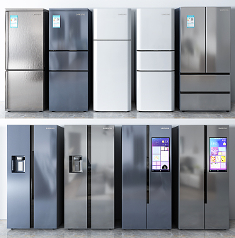 Modern refrigerator combination 3d model