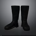 Black Leather Knee High Boots with Durable Design for Daily Use