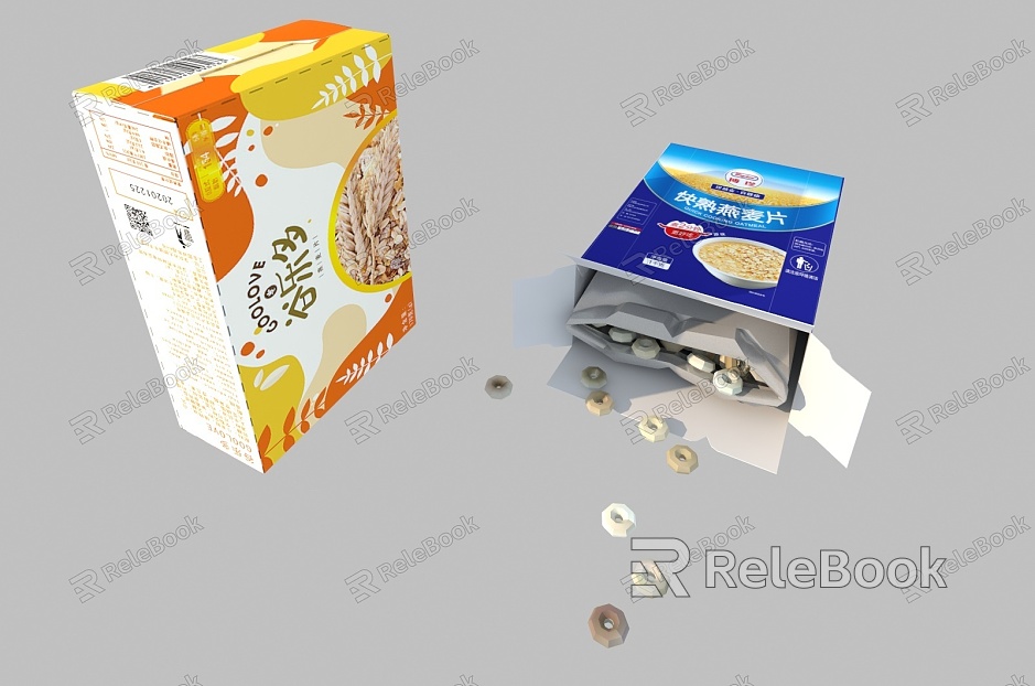 Oatmeal Paper Box Packaging Bag Oatmeal Products Food Snacks model