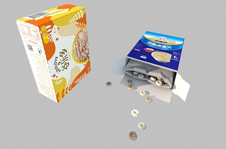 Oatmeal Paper Box Packaging Bag Oatmeal Products Food Snacks 3d model