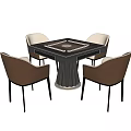 Modern Mahjong Table and Chair Mahjong Table and Chair Combination 3d model