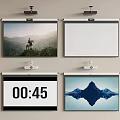 Modern projection curtain projector 3d model