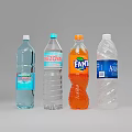 Assorted Bottled Drinks Featuring Mineral Water Fanta Pepsi Cola And Volvic