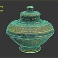 Elegant Decorative Ornament Set Featuring Carved Golden Brass Lid And Classical Home Decor Style