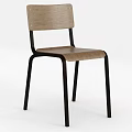 Minimalist Modern Dining Chair With Black Metal Frame And Light Wood Seat Backrest Design