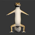 Cute Standing Lizard With Yellow White Spots On Dark Reflective Surface 3d model