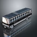 Black Bus With Roof Rack Elongated Windows White Stripes And Shiny Surface