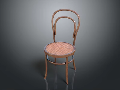 Classic Design Leisure Chair With Wooden Frame And Woven Seat Surface 3d model