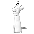 White Robe Hanging On Black Hanger Simple Design Comfortable Loungewear