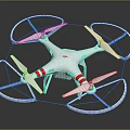 White Quadcopter Drone With Protective Propeller Guards And Red Accent Stripes 3d model