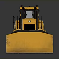 Yellow Bulldozer With Operator Cab Steel Tracks And Large Front Blade