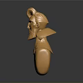 Golden Male Bust Sculpture With Stylish Hair And Cape Collar Design