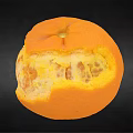 Peeled Fresh Orange with Juicy Flesh Displayed on Black Background