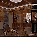 Traditional Teahouse Interior Design With Circular Decorative Wall Bamboo Blinds And Wooden Furniture