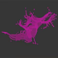 Red Liquid Splash Dynamic Form With Glossy Texture On Dark Background Flying Drops 3d model