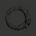 Rough Textured Stone Bangle Bracelet For Unique Fashion Accessories 3d model