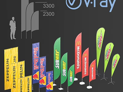 Colorful Outdoor Gardening Decorative Flags With Various Styles For Garden Decor 3d model