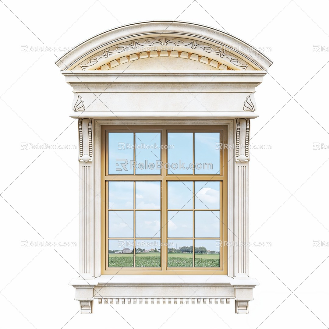 European-style windows 3d model