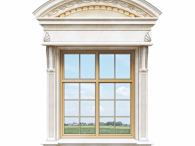 European-style windows 3d model