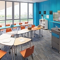 modern classroom 3d model