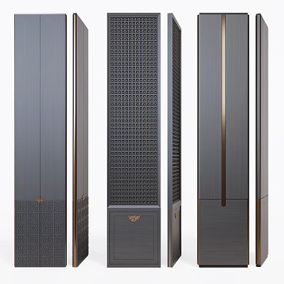 Elegant Modern Room Divider With Lattice Pattern And Metal Frame Design 3d model