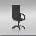 Black Office Chair With Armrests And Wheeled Base In Modern Style Design