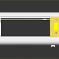 White and Yellow Lighting Fixture Featuring Transparent Panel and Mounting Parts