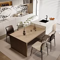 Dining Table and Chair Dining Table Dining Chair Dining Table and Chair Painting Vase Ornaments 3d model