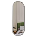 Modern Bathroom Mirror With White Frame Sleek Design And Green Accents On Wall