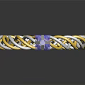 Fashionable Gold Silver Braided Ring With Blue Gemstone On Top Design
