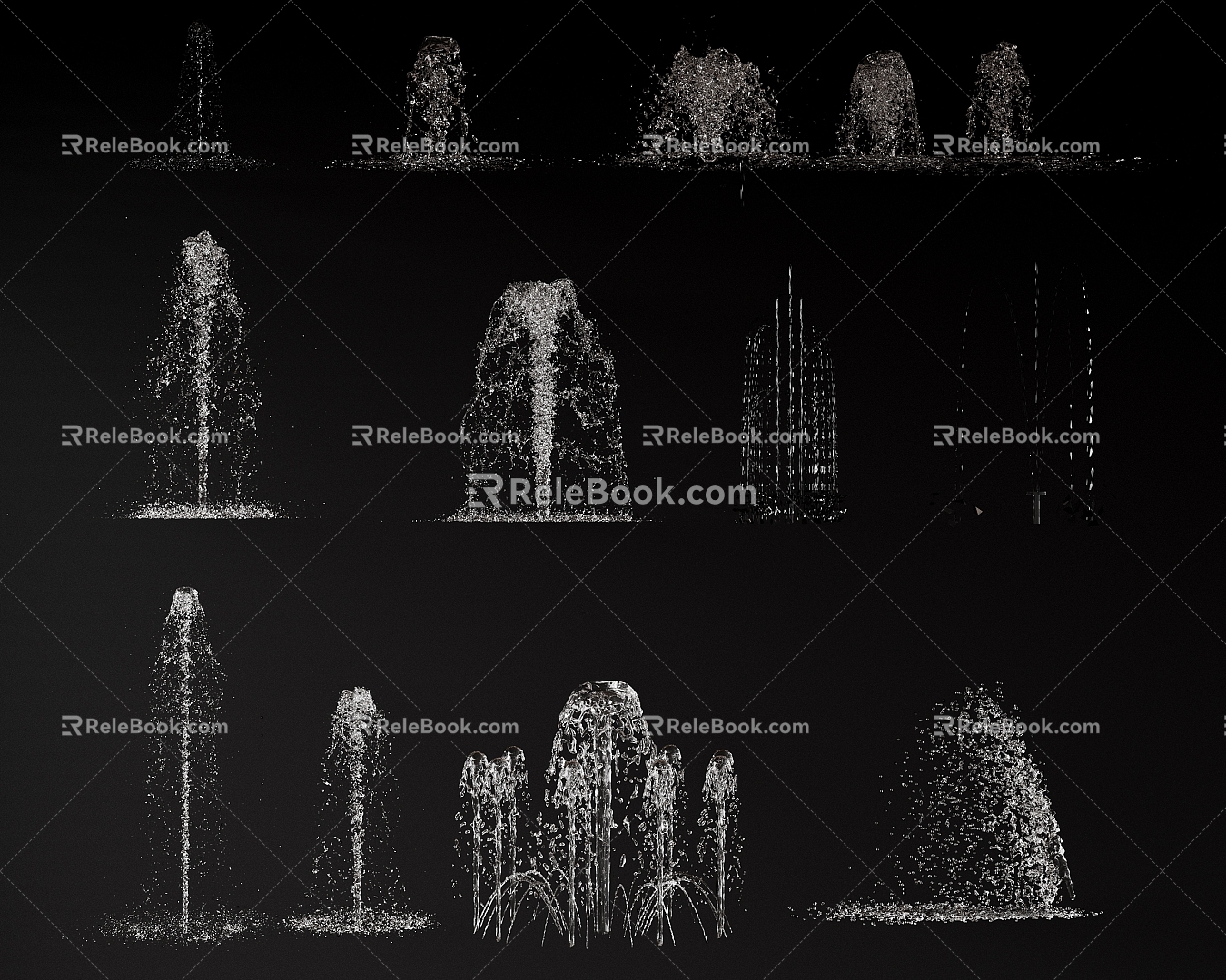 Fountain Waterscape Water Column Water Flower Waterfall Yongquan Square Dry Spray model