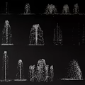 Different Water Fountain Designs Showcasing Various Jet Styles and Decorative Features