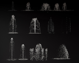 Fountain Waterscape Water Column Water Flower Waterfall Yongquan Square Dry Spray 3d model