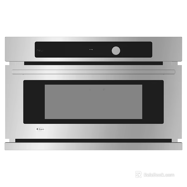 Built in Stainless Steel Kitchen Appliance With Black Panel Control Knob And Digital 3d model 