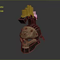 Intricate Skull Shaped Weapon With Metal Structure And Spiked Top Ornaments