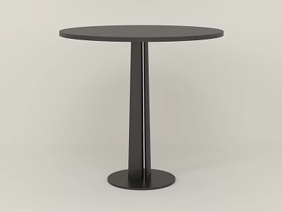 Modern Black Round Side Table With Slim Pedestal Base Design 3d model