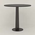 Modern Black Round Side Table With Slim Pedestal Base Design