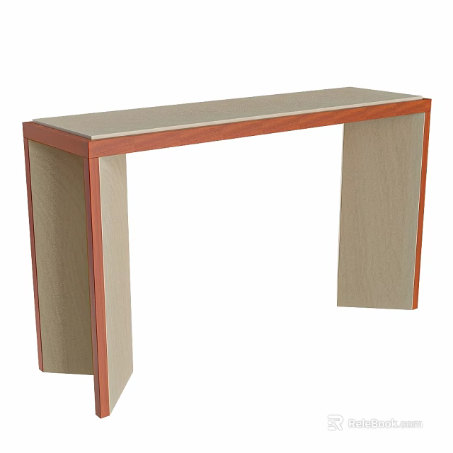 Minimalist Console Table With Wooden Frame And Light Colored Panel Modern Design 3d model