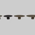 Functional Round Wooden Table With Stacked Base And Color Options 3d model