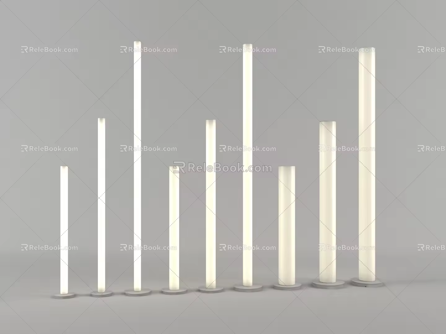 Modern floor lamp light stick combination 3d model